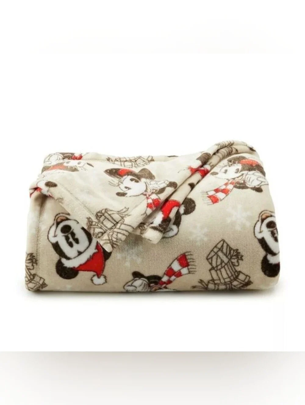 NWT The Big One Oversized Plush Mickey Mouse Christmas Throw Blanket, 5' x 6'